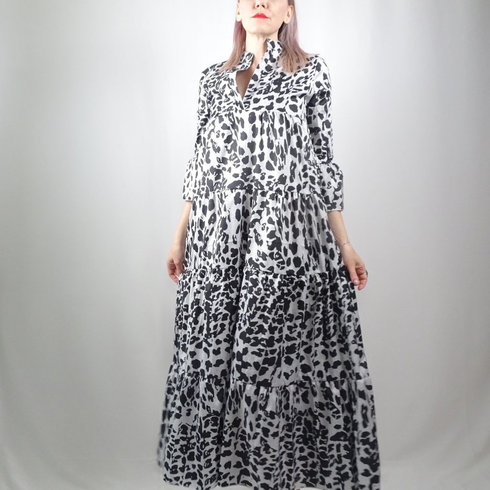 Leopard Poplin / Tent / Tiered Dress